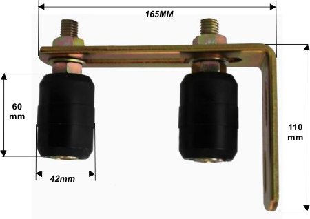 60mm Sliding Gate Rollers and Bracket Set